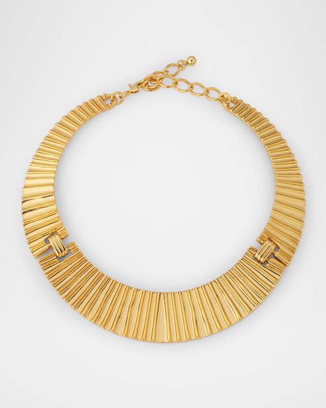 Three-Part Tapered Ribbed Choker Necklace